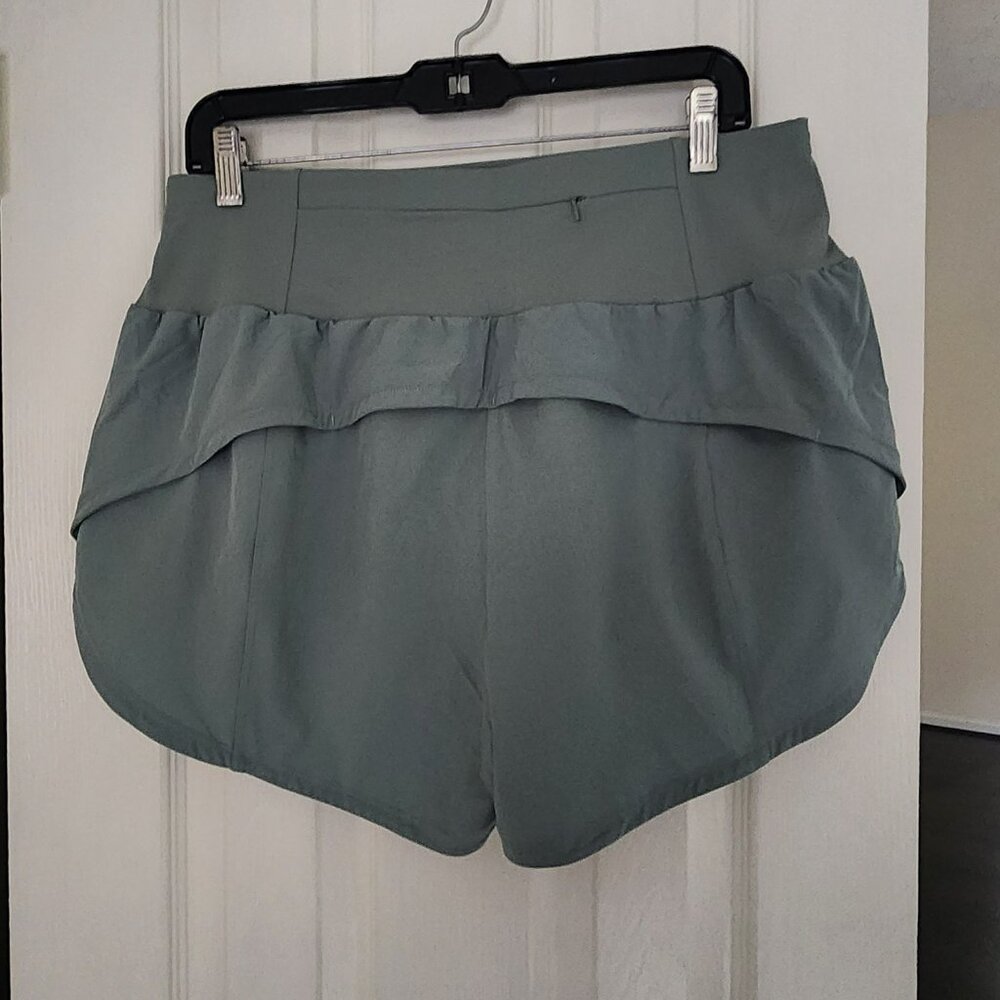 High Waisted Quick Dry Athletic Workout Shorts | XL | Jasmine Green - Picture 2 of 7